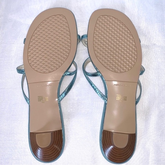 Aerosoles Slip on Sandals Teal Size 11 - Picture 5 of 8